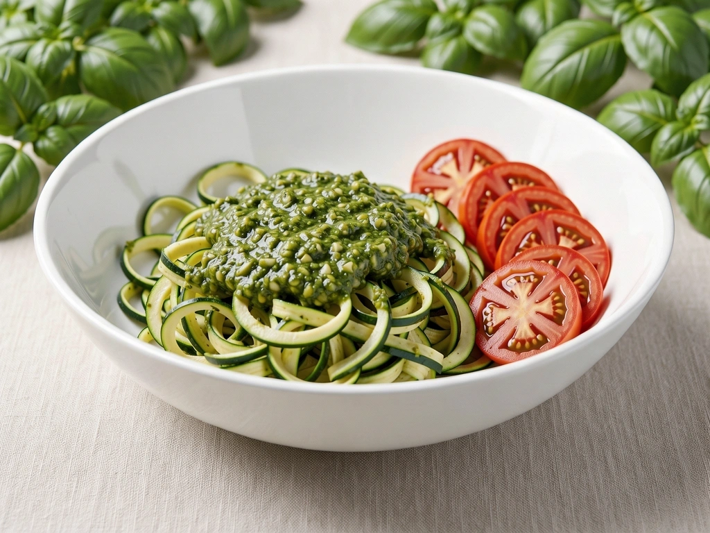 Zucchini noodle pesto pasta